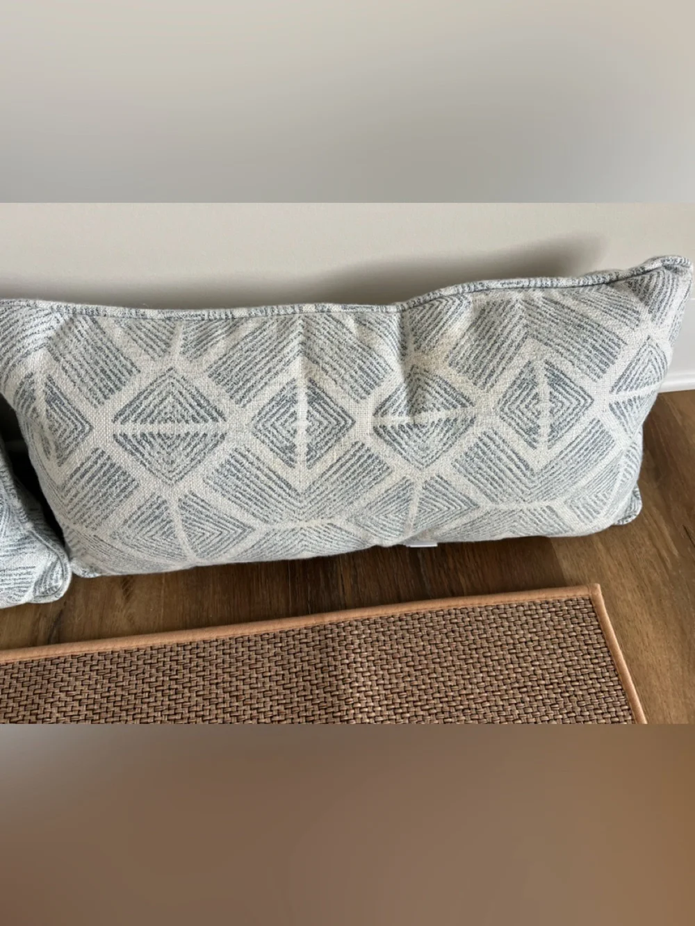 NWT Hobby Lobby Washable Mat & Sunbrella Blue Patio Pillows Bundle